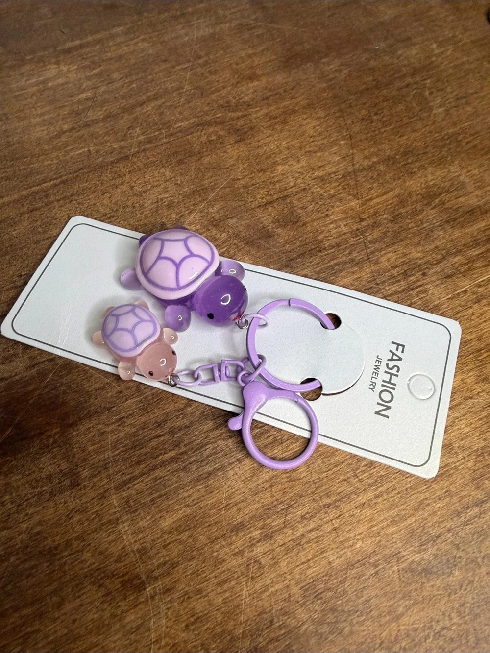 Purple Turtle Keychain Duo